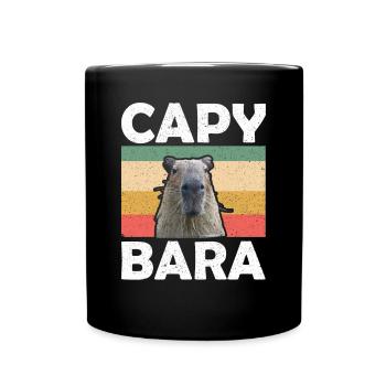 Rétro Capybara Wasserschwein - Mug uni - noir - Devant