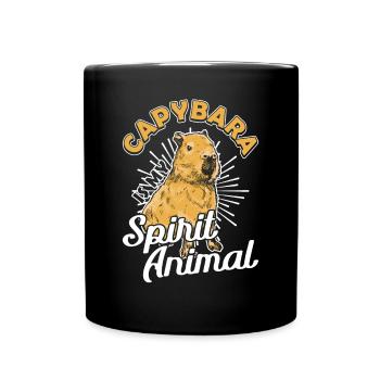 Capybara est mon animal spirituel Wasserschwein - Mug uni - noir - Devant