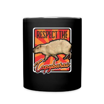 Rétro Respectez la Capybara Wasserschwein - Mug uni - noir - Devant