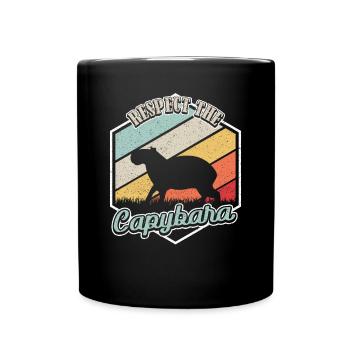 Rétro Respectez la Capybara Wasserschwein - Mug uni - noir - Devant