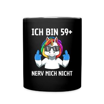 60 Geburtstag Einhorn Frau 60 Jahre Lustige - Tasse einfarbig - Schwarz - Vorne