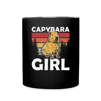 Capybara Fille Wasserschwein - Mug uni - noir - Devant