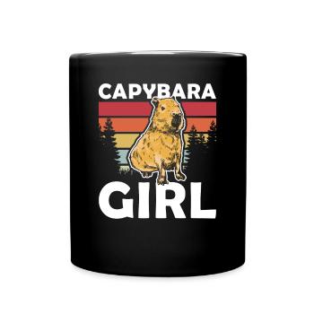 Capybara Fille Wasserschwein - Mug uni - noir - Devant