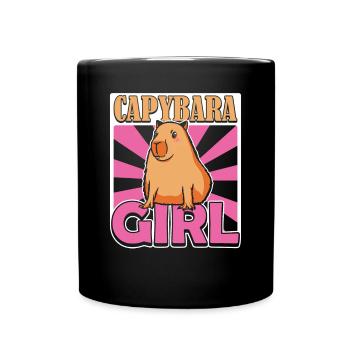 Capybara Fille Wasserschwein - Mug uni - noir - Devant