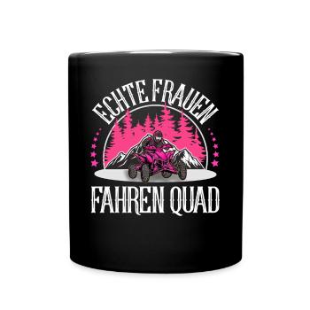 Quad ATV Offroad Quadfahrer - Tasse einfarbig - Schwarz - Vorne