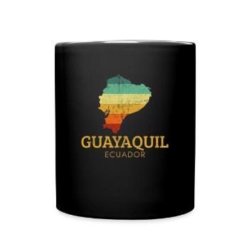 guayaquil, ecuadorian flag ecuador - Full Colour Mug - black - Front