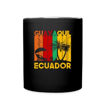 guayaquil, ecuadorian flag ecuador - Full Colour Mug - black - Front
