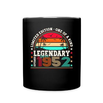 Legendary September 1952 70th birthday gift - Full Colour Mug - black - Front