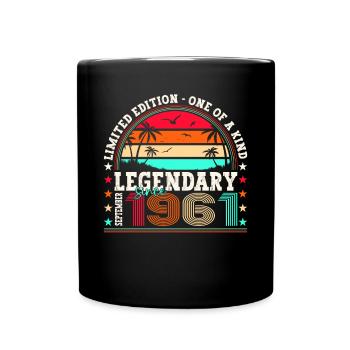 Legendary September 1961 61st birthday gift - Full Colour Mug - black - Front