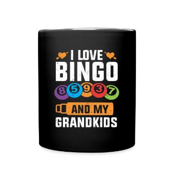 I Love Bingo And My Grandkids Lustiges Bingo - Tasse einfarbig - Schwarz - Vorne
