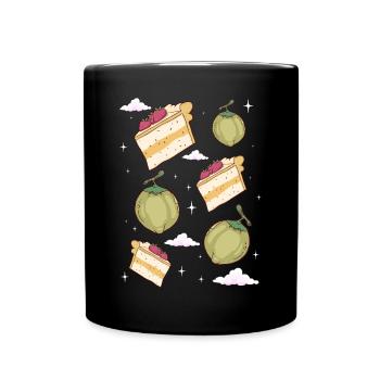 Angelcore Esthétique Gâteau aux Fraises Noix de - Mug uni - noir - Devant