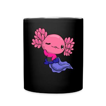 Omnisexual Pride Kawaii Axolotl Omnisexual Fl - Mug uni - noir - Devant