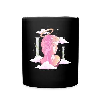 Angelcore Aesthetic Angel David Michelangelo Griec - Tasse einfarbig - Schwarz - Vorne
