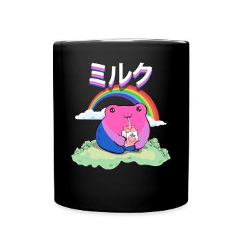 Grenouille Kawaii Strawberry Milk Bisexual Pride Flag - Mug uni - noir - Devant