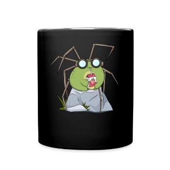 Biopunk Kawaii Frog Strawberry Milk - Full Colour Mug - black - Front