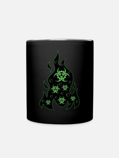Biopunk Feuer Flamme Biopunk-Ästhetik - Tasse einfarbig - Schwarz