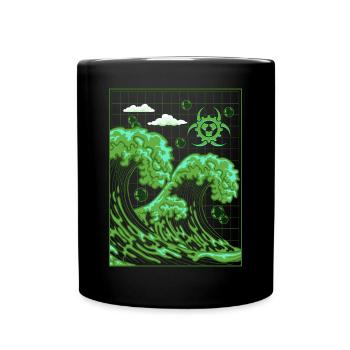 Biopunk Big Wave Before Kanagawa Biopunk Aesthetics - Full Colour Mug - black - Front