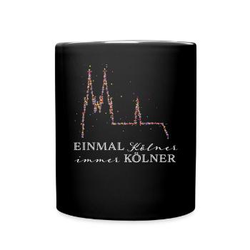 Köln Kölner Dom Kölle Colonia Cologne Karneval - Tasse einfarbig - Schwarz - Vorne