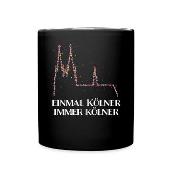 Köln Kölner Dom Karneval Fasching Karnevalfan - Tasse einfarbig - Schwarz - Vorne