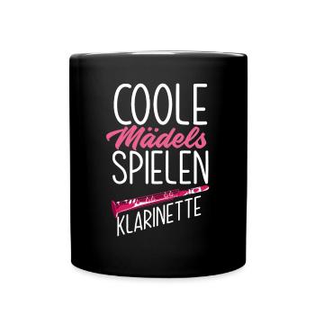 Lustiges Klarinette Klarinettist Geschenk - Tasse einfarbig - Schwarz - Vorne