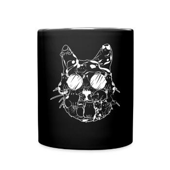 Cat Lovers Cat's Head - Funny Cats - Full Colour Mug - black - Front