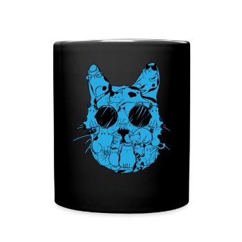 Cat Lovers Cat's Head - Funny Cats - Full Colour Mug - black - Front
