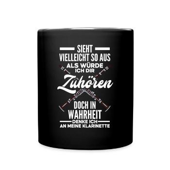 Lustiges Klarinette Klarinettist Geschenk - Tasse einfarbig - Schwarz - Vorne