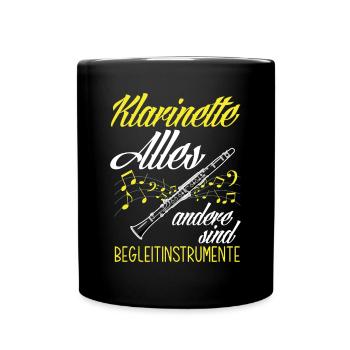 Lustiges Klarinette Klarinettist Geschenk - Tasse einfarbig - Schwarz - Vorne