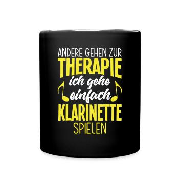 Lustiges Klarinette Klarinettist Geschenk - Tasse einfarbig - Schwarz - Vorne