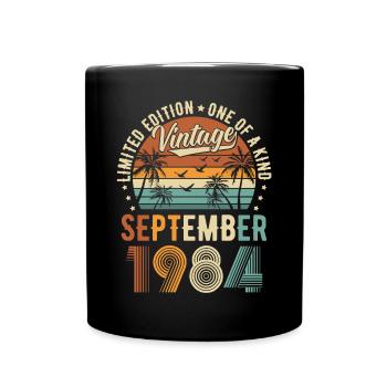 Édition limitée Septembre 1984 Cadeau d’anniversaire - Mug uni - noir - Devant