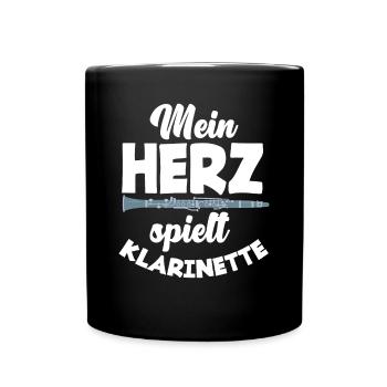 Lustiges Klarinette Klarinettist Geschenk - Tasse einfarbig - Schwarz - Vorne