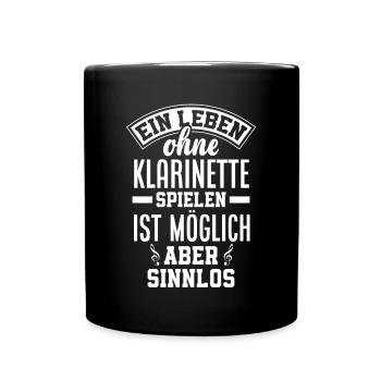 Lustiges Klarinette Klarinettist Geschenk - Tasse einfarbig - Schwarz - Vorne