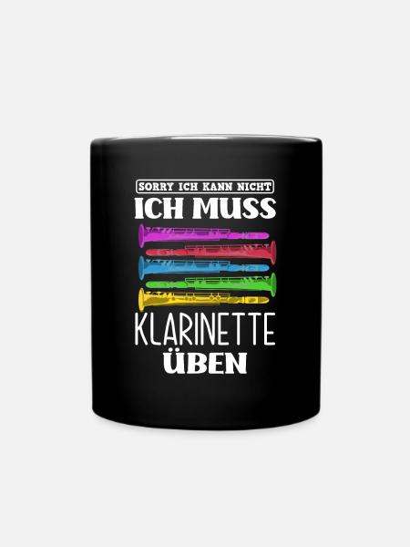 Lustiges Klarinette Klarinettist Geschenk - Tasse einfarbig - Schwarz