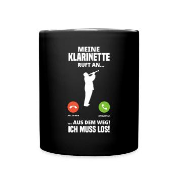 Lustiges Klarinette Klarinettist Geschenk - Tasse einfarbig - Schwarz - Vorne