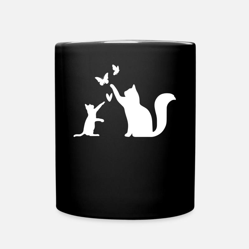 Chats avec papillons - Chats propriétaires de chats - Mug uni - noir