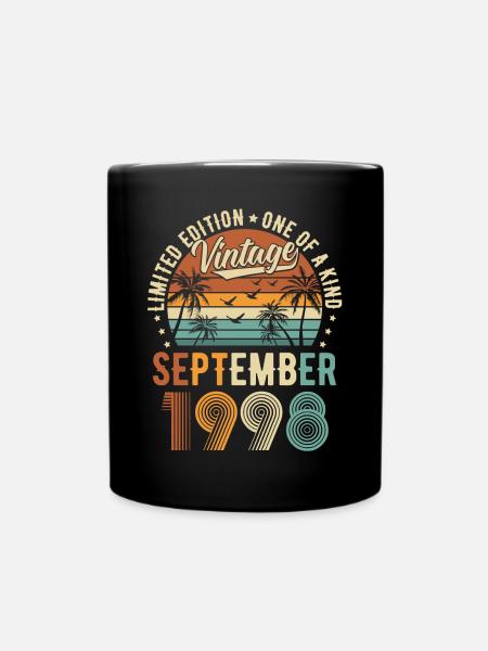 Limited Edition September 1998 Geburtstag Geschenk - Tasse einfarbig - Schwarz
