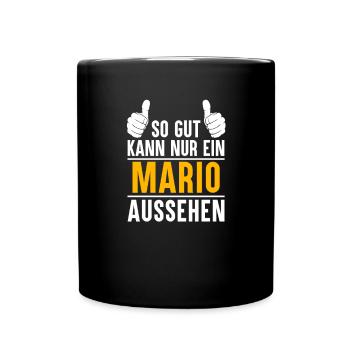 Mario Vorname Name Geschenk - Tasse einfarbig - Schwarz - Vorne