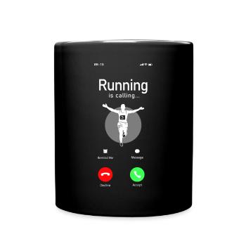 Running Runner Half Marathon Phone - Full Colour Mug - black - Front