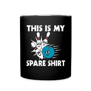 Dieses Ist Mein Ersatzhemd Lustiger Bowling-Bowler - Tasse einfarbig - Schwarz - Vorne