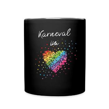 Karneval im Herz Regenbogen LGBTQ Gay Pride - Tasse einfarbig - Schwarz - Vorne