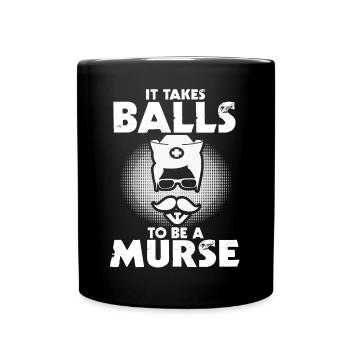Murse Drôle d’infirmière il - Mug uni - noir - Devant