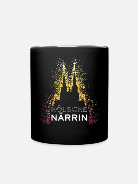 Kölsche Närrin Kölner Dom Karneval Kölsch Fasching - Tasse einfarbig - Schwarz
