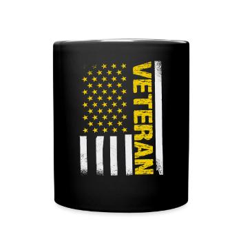 Vétéran Du service du drapeau américain États-Unis - Mug uni - noir - Devant