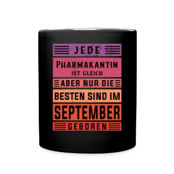 Pharmazeut Geburtstag September geboren - Tasse einfarbig - Schwarz - Vorne