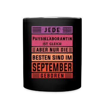 Laborant Geburtstag September geboren - Tasse einfarbig - Schwarz - Vorne