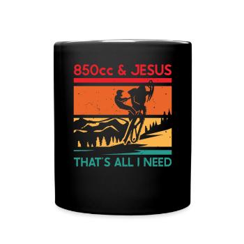 Snowmobile driver saying - Full Colour Mug - black - Front