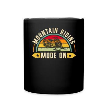Snowmobile driver saying - Full Colour Mug - black - Front