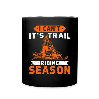 Snowmobile driver saying - Full Colour Mug - black - Front