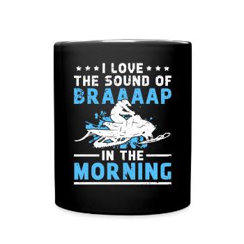 Snowmobile driver saying - Full Colour Mug - black - Front