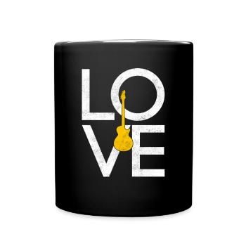 Elektro Gitarre - Tasse einfarbig - Schwarz - Vorne